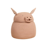 Handmade Pink Peggy Pig Braided Cotton Recycled PET Storage Basket