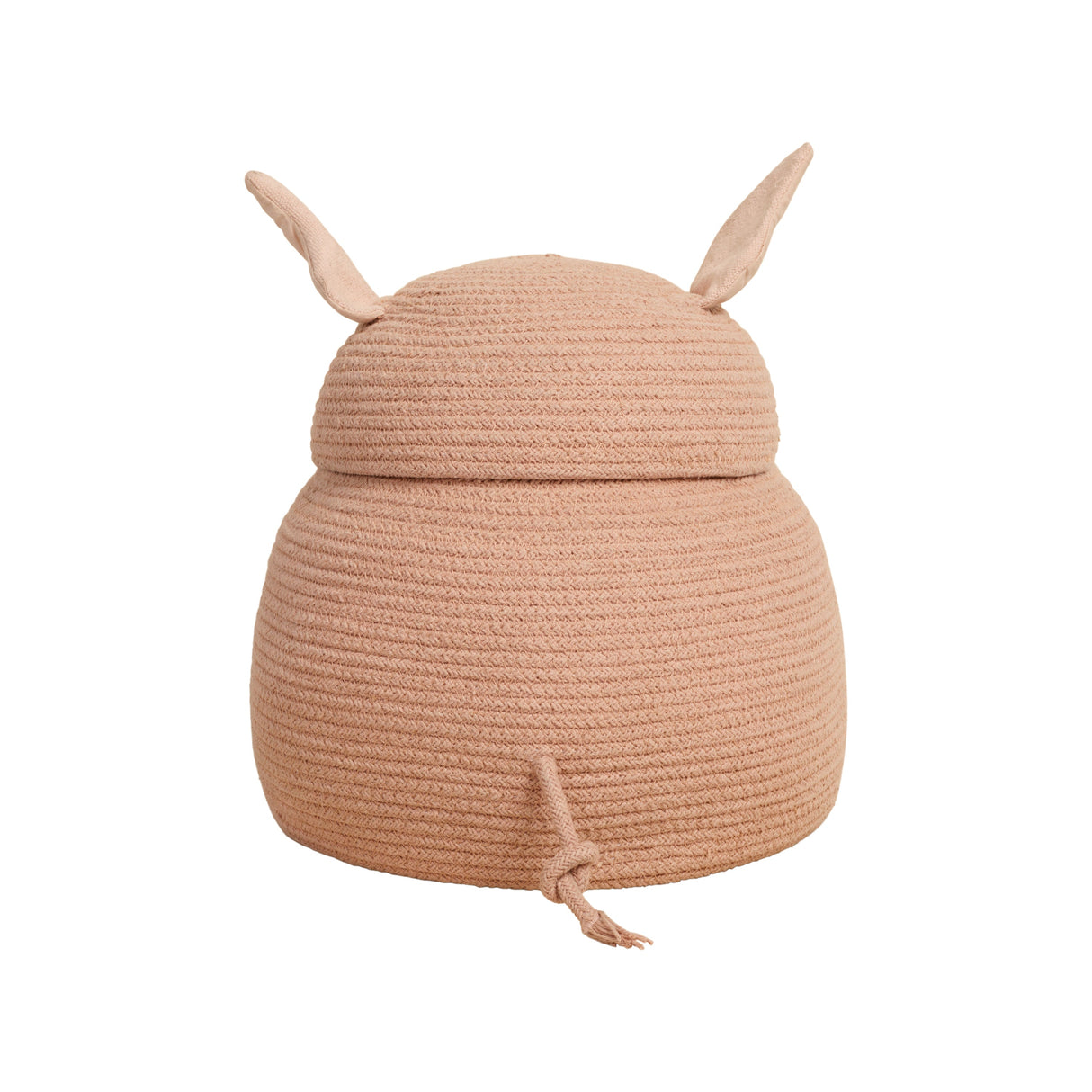 Handmade Pink Peggy Pig Braided Cotton Recycled PET Storage Basket