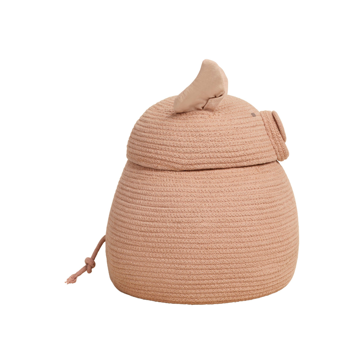 Handmade Pink Peggy Pig Braided Cotton Recycled PET Storage Basket