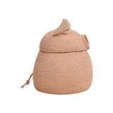 Handmade Pink Peggy Pig Braided Cotton Recycled PET Storage Basket