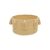 Handwoven Tassel Storage Basket with Cotton-Covered Recycled PET