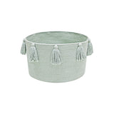 Handwoven Tassel Storage Basket with Cotton-Covered Recycled PET