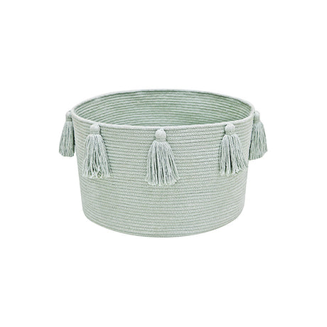 Handwoven Tassel Storage Basket with Cotton-Covered Recycled PET