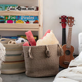 Multicolor Handwoven Cotton Triplet Storage Basket with Handles