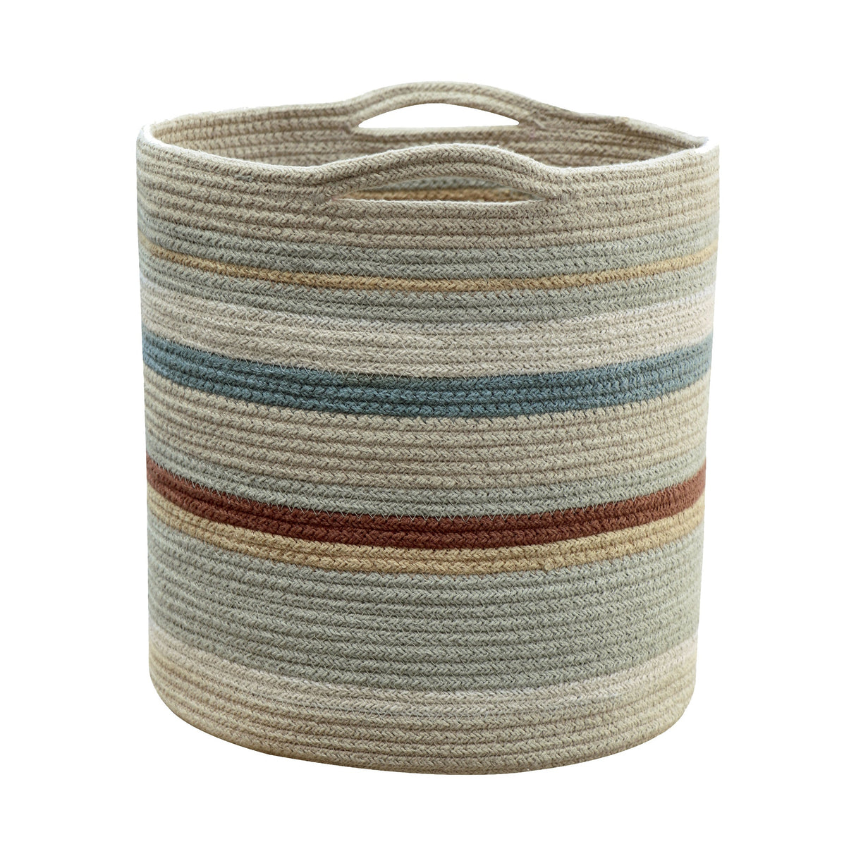 Multicolor Handwoven Cotton Triplet Storage Basket with Handles