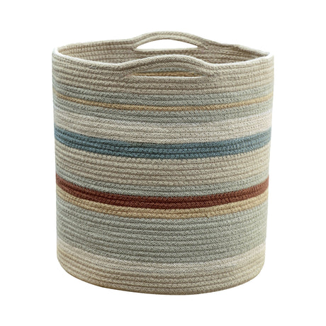 Multicolor Handwoven Cotton Triplet Storage Basket with Handles