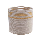 Handmade Cotton Twin Storage Basket with Handles, Reversible Stripes