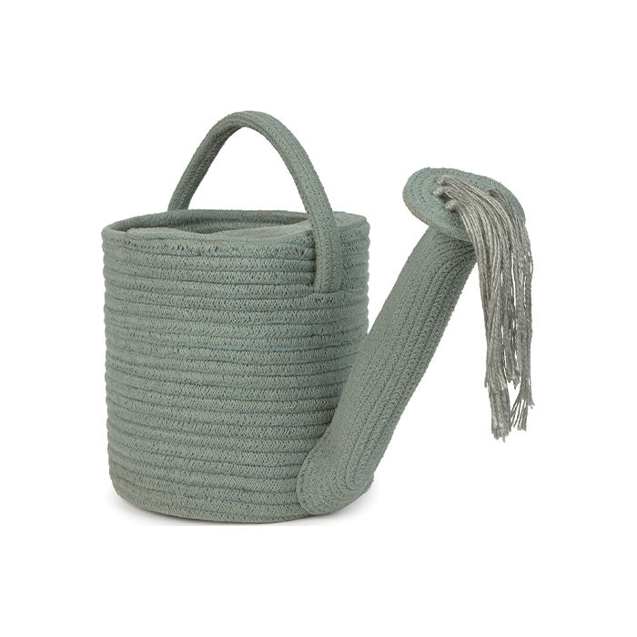 Handmade Cotton Watering Can Basket Toy Storage Bin, Blue