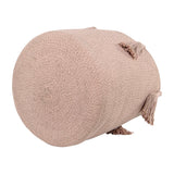 Handmade Cotton Woody Storage Basket with Tassels, Eco-Friendly Organizer