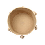 Handmade Cotton Woody Storage Basket with Tassels, Eco-Friendly Organizer