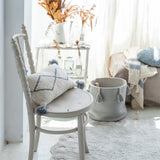 Handmade Cotton Woody Storage Basket with Tassels, Eco-Friendly Organizer