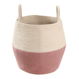 Handmade Cotton Zoco Storage Basket with Handles, Natural Colors