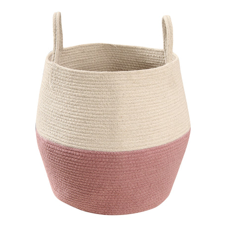 Handmade Cotton Zoco Storage Basket with Handles, Natural Colors