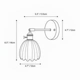 Lotus Glass Wall Sconce Adjustable Brass Arm Five Colours