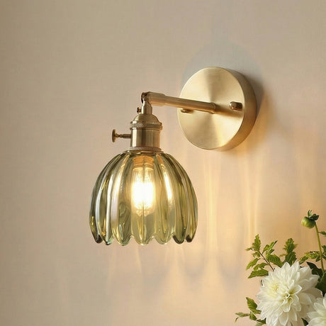 Lotus glass adjustable wall sconce alternative angle view 1