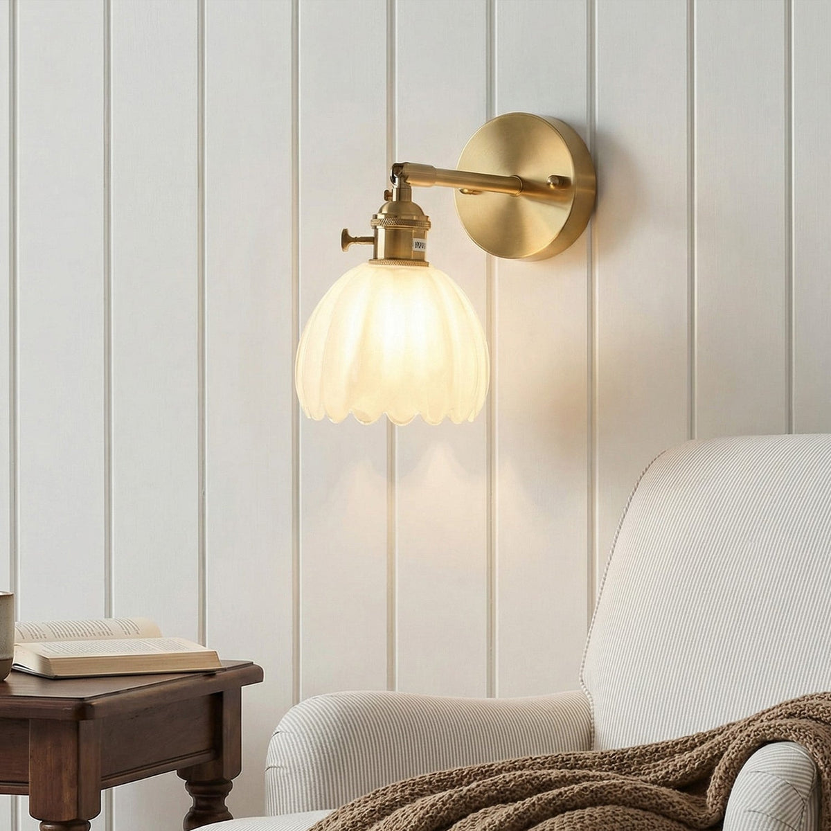 Lotus glass adjustable wall sconce additional product view 6
