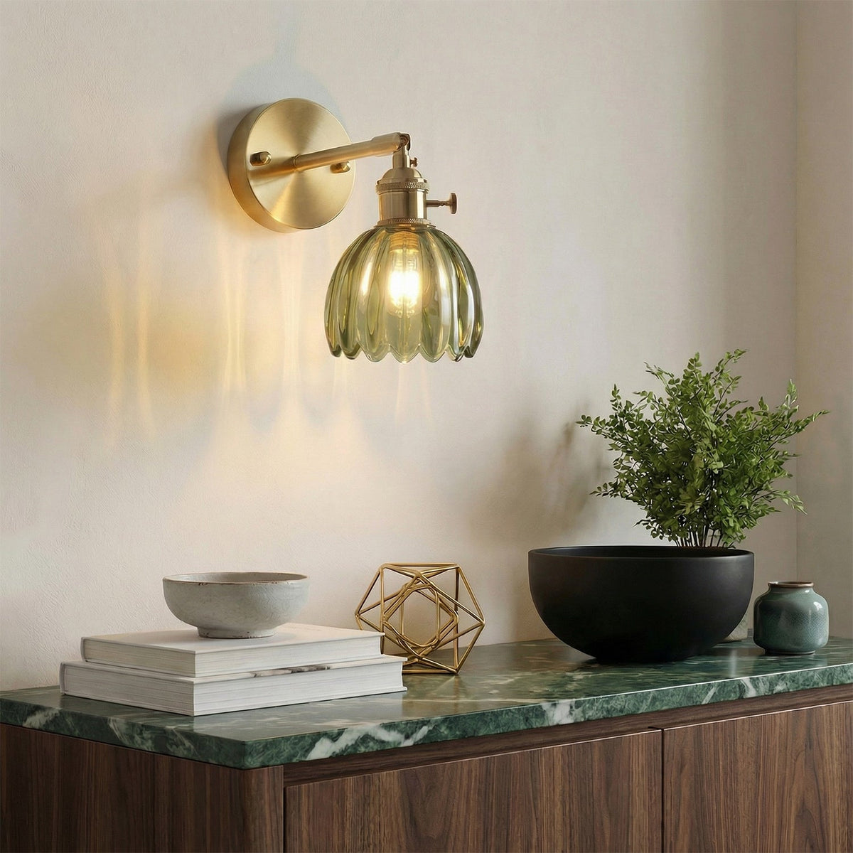 Lotus glass adjustable wall sconce colour option view 9