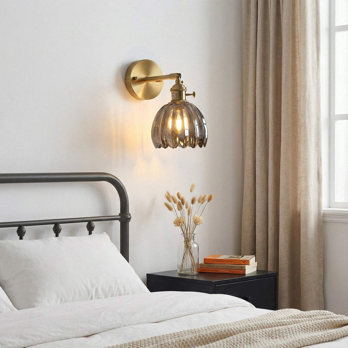 Lotus glass adjustable wall sconce further product image 10