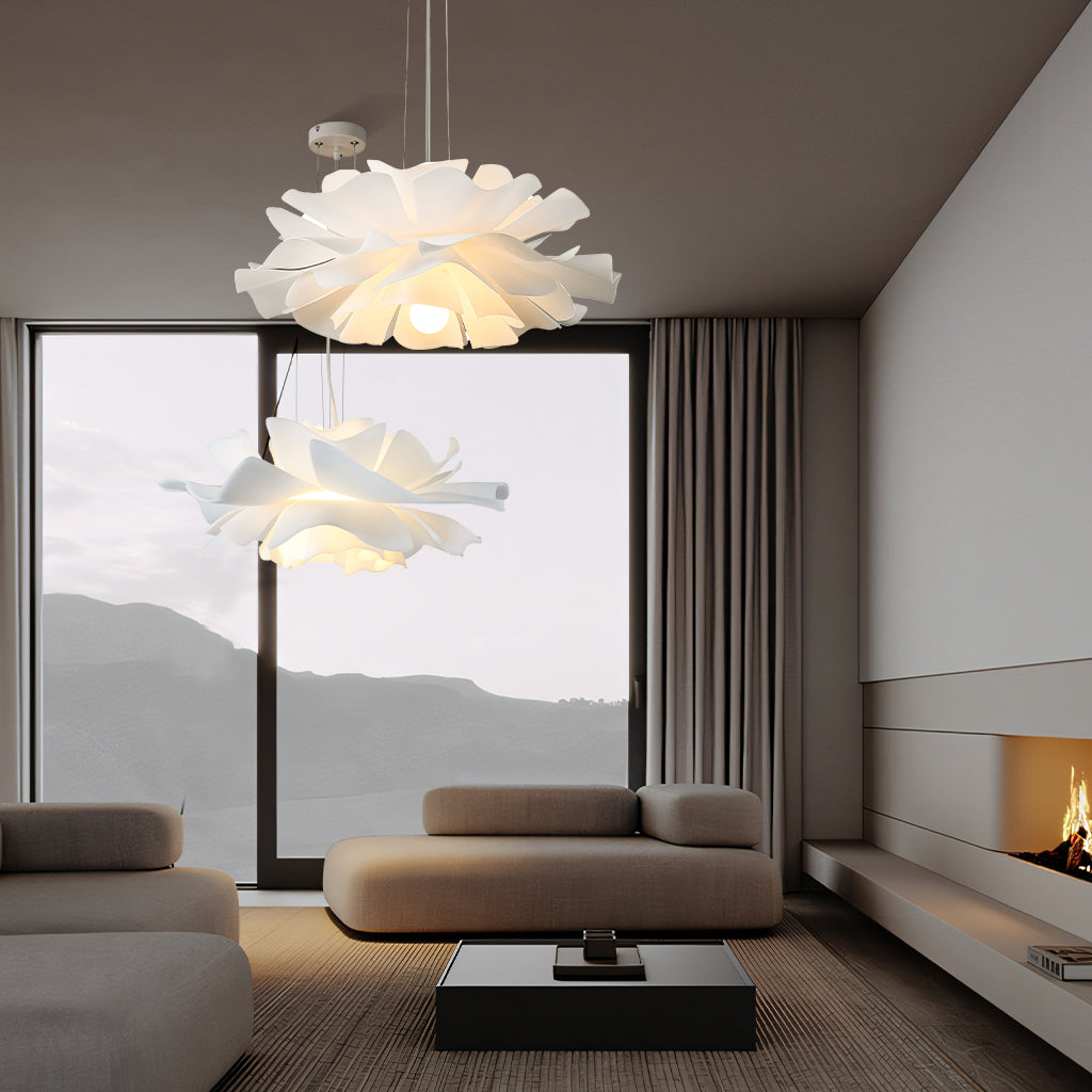Gupton Nordic Lotus Flower Pendant Light Acrylic Metal Shade