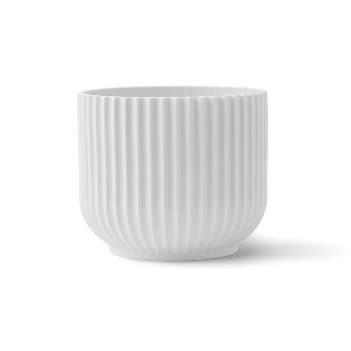 Lyngby Porcelain White Handmade Flowerpot Planter, Bauhaus-Inspired Design