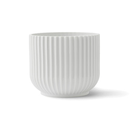 Lyngby Porcelain White Handmade Flowerpot Planter, Bauhaus-Inspired Design