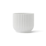 Lyngby Porcelain White Handmade Flowerpot Planter, Bauhaus-Inspired Design
