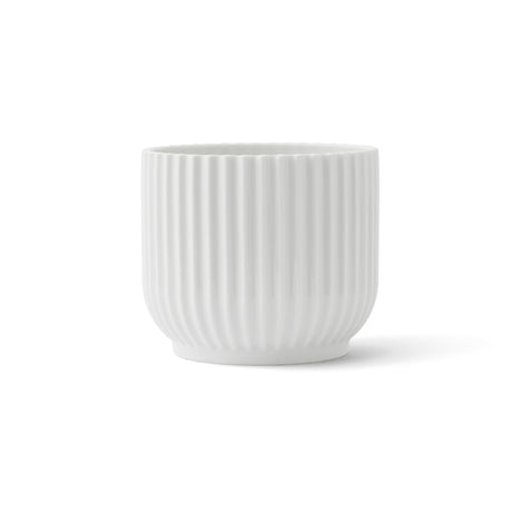 Lyngby Porcelain White Handmade Flowerpot Planter, Bauhaus-Inspired Design