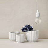 Lyngby Porcelain White Handmade Flowerpot Planter, Bauhaus-Inspired Design