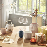 Lyngby Porcelain White Handmade Flowerpot Planter, Bauhaus-Inspired Design