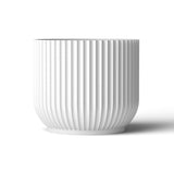 Lyngby Porcelain White Handmade Flowerpot Planter, Bauhaus-Inspired Design