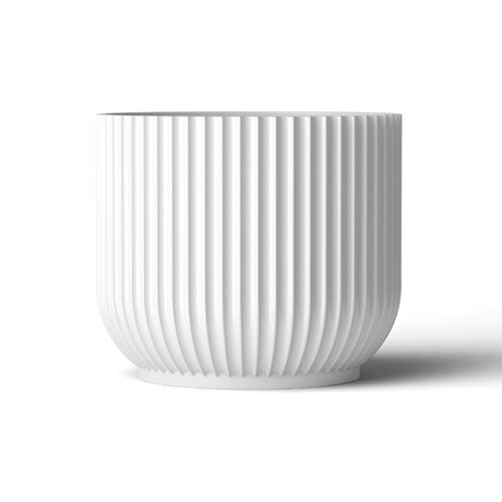 Lyngby Porcelain White Handmade Flowerpot Planter, Bauhaus-Inspired Design