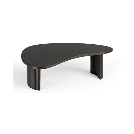 mahogany wood coffee table with curved boomerang top
