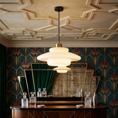 Art Deco Opal Glass Pendant Light