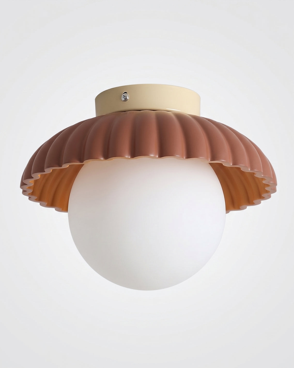 cream glass flower-bud ceiling light