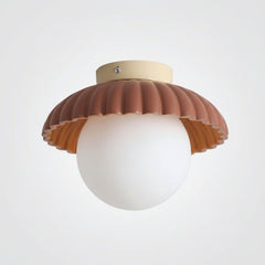 cream glass flower-bud ceiling light