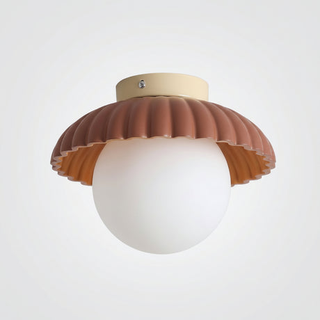cream glass flower-bud ceiling light