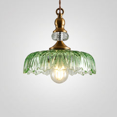 retro glass flower pendant light