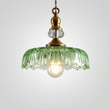 retro glass flower pendant light