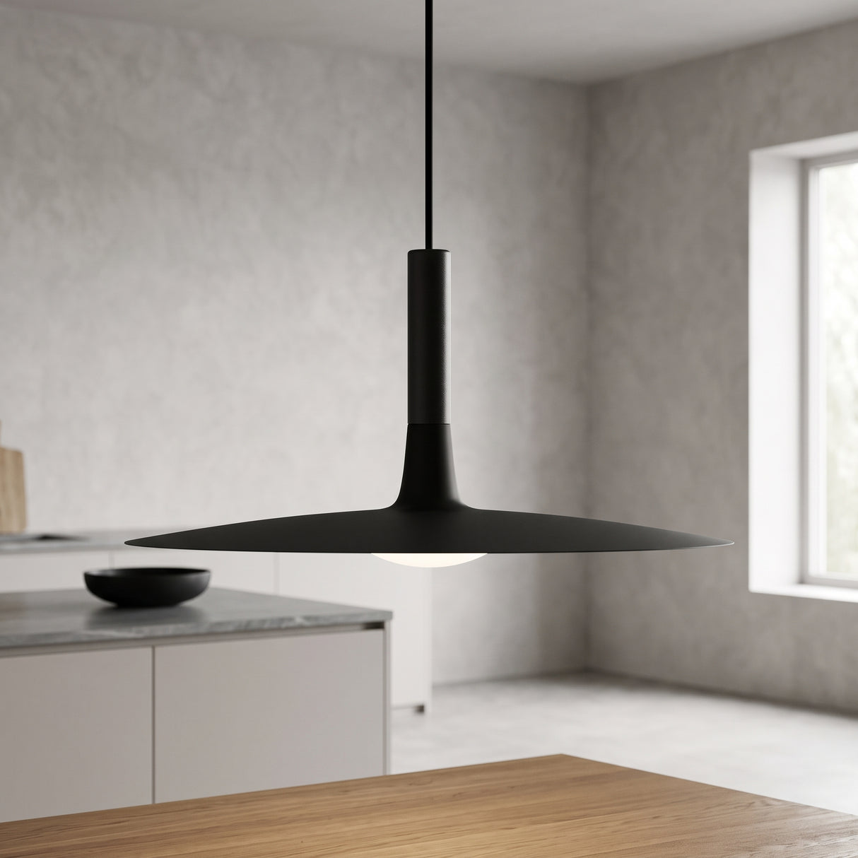 Flat Aluminium Disc Pendant Light