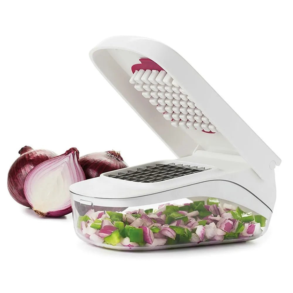 Manual Vegetable Chopper – Compact Hand Press Kitchen Food Cutter Tool - Manual Vegetable Chopper - Hurbane Home