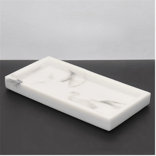 Marble Resin Jewelry and Bathroom Storage Tray for Countertops - Hurbane Home