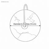 Line drawing showing the 6.3 in diameter of the marble disc