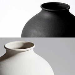Matte Black Vase – Metal Decorative Cylinder Flower Vase for Home - Hurbane Home