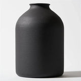 Matte Black Vase – Metal Decorative Cylinder Flower Vase for Home - Hurbane Home