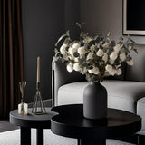 Matte Black Vase – Metal Decorative Cylinder Flower Vase for Home - Hurbane Home