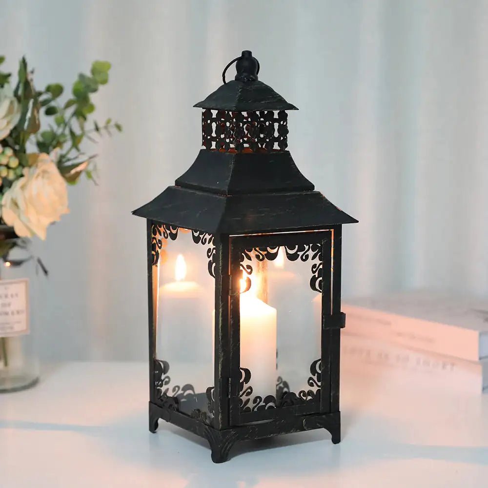 Metal Candle Holders - Unique Modern Black Design for Antique Home Decor - Metal Candle Holders - Hurbane Home