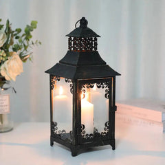 Metal Candle Holders - Unique Modern Black Design for Antique Home Decor - Metal Candle Holders - Hurbane Home