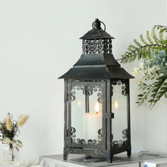 Metal Candle Holders - Unique Modern Black Design for Antique Home Decor - Metal Candle Holders - Hurbane Home
