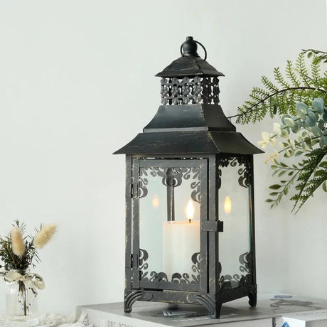 Metal Candle Holders - Unique Modern Black Design for Antique Home Decor - Metal Candle Holders - Hurbane Home