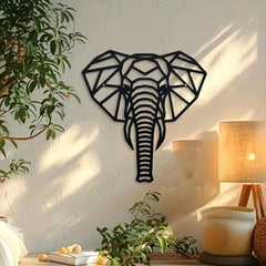 Metal Elephant Wall Decor - Black Metal Art for Home Interior Beauty - black metal wall art - Hurbane Home